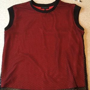 Eloquii Mesh-Overlay Sleeveless Top